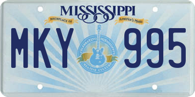 MS license plate MKY995