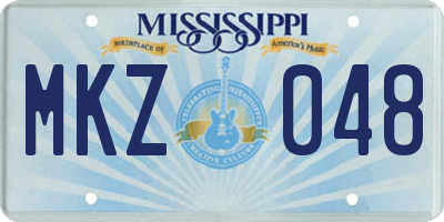 MS license plate MKZ048