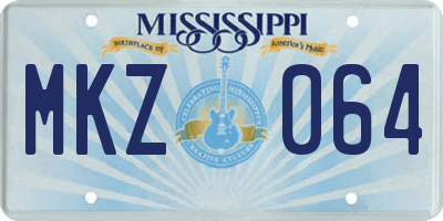 MS license plate MKZ064