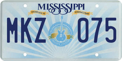 MS license plate MKZ075