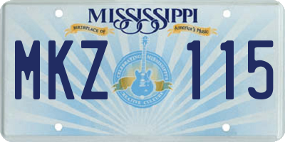 MS license plate MKZ115