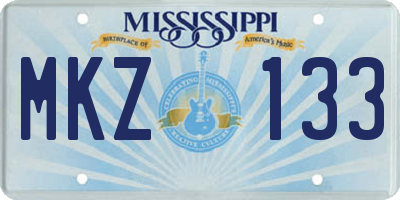 MS license plate MKZ133
