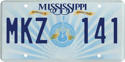 MS license plate MKZ141