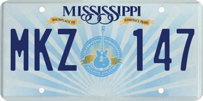 MS license plate MKZ147