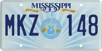 MS license plate MKZ148