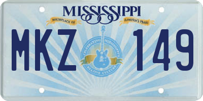 MS license plate MKZ149