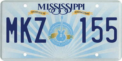 MS license plate MKZ155