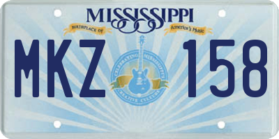 MS license plate MKZ158
