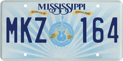 MS license plate MKZ164