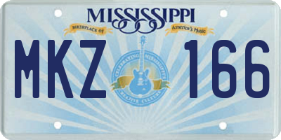 MS license plate MKZ166