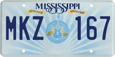MS license plate MKZ167