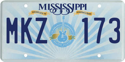 MS license plate MKZ173