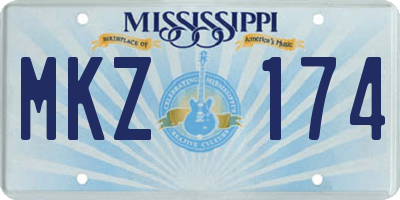 MS license plate MKZ174