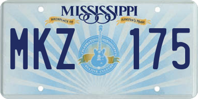 MS license plate MKZ175
