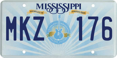 MS license plate MKZ176