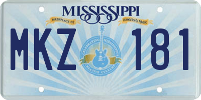 MS license plate MKZ181