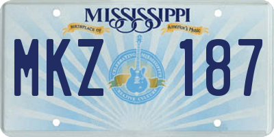 MS license plate MKZ187