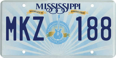 MS license plate MKZ188