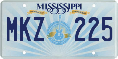 MS license plate MKZ225