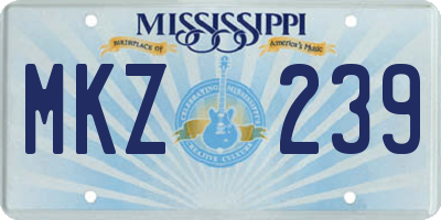 MS license plate MKZ239