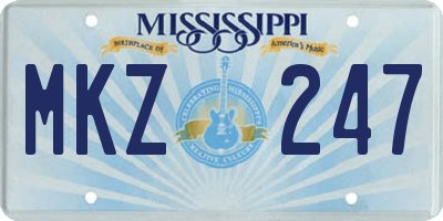 MS license plate MKZ247