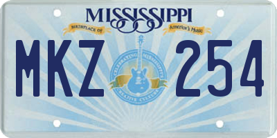 MS license plate MKZ254