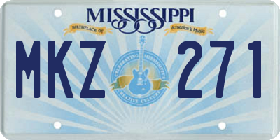 MS license plate MKZ271