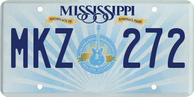 MS license plate MKZ272