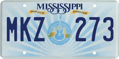 MS license plate MKZ273