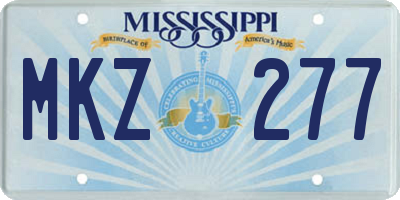 MS license plate MKZ277
