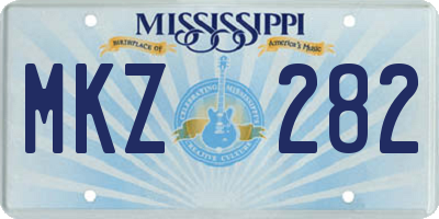 MS license plate MKZ282