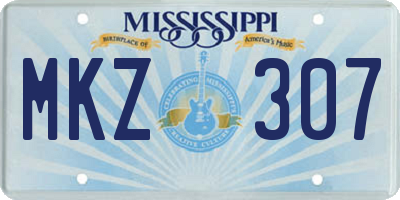 MS license plate MKZ307