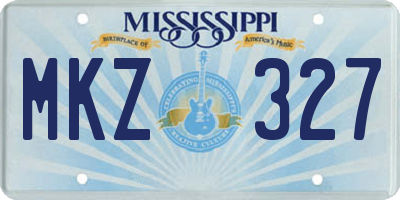MS license plate MKZ327