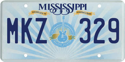 MS license plate MKZ329