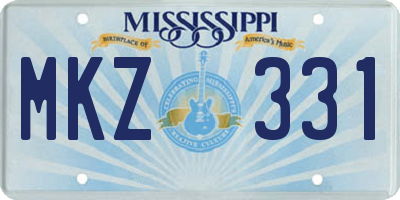 MS license plate MKZ331