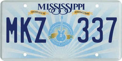 MS license plate MKZ337