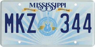 MS license plate MKZ344