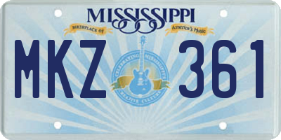 MS license plate MKZ361