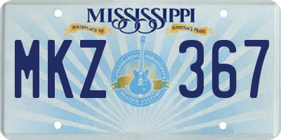 MS license plate MKZ367