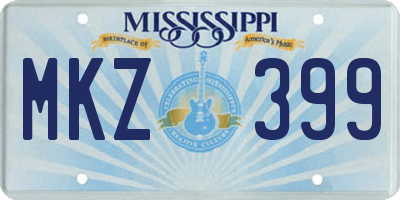 MS license plate MKZ399