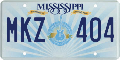 MS license plate MKZ404