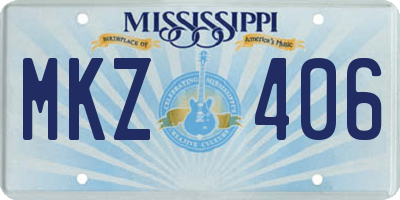 MS license plate MKZ406