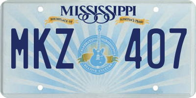MS license plate MKZ407