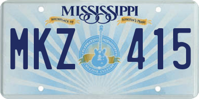 MS license plate MKZ415