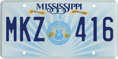 MS license plate MKZ416