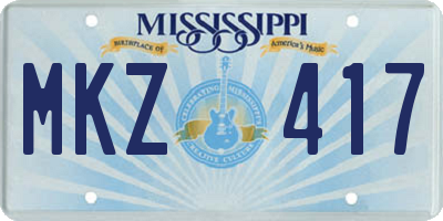 MS license plate MKZ417