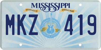 MS license plate MKZ419
