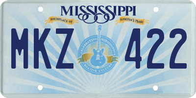 MS license plate MKZ422