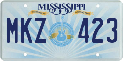 MS license plate MKZ423