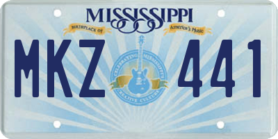 MS license plate MKZ441